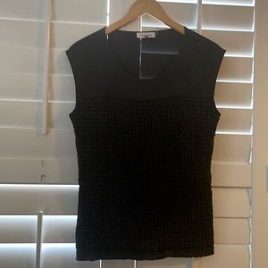 Calvin Klein | dark navy shell in mixed fabrics | M